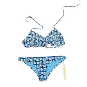 La Hearts Blue and White Floral Bikini